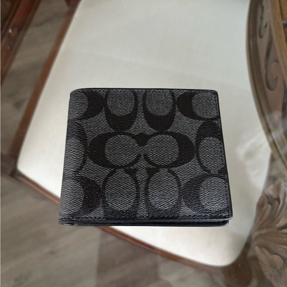 🖤🩶COACH SIGNATURE CANVAS/LEATHER CHARCOAL/BLACK ID BILLFOLD MENS WALLET!🖤🩶 - Picture 5 of 5
